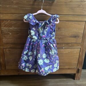 Purple Floral Ruffle Dress
